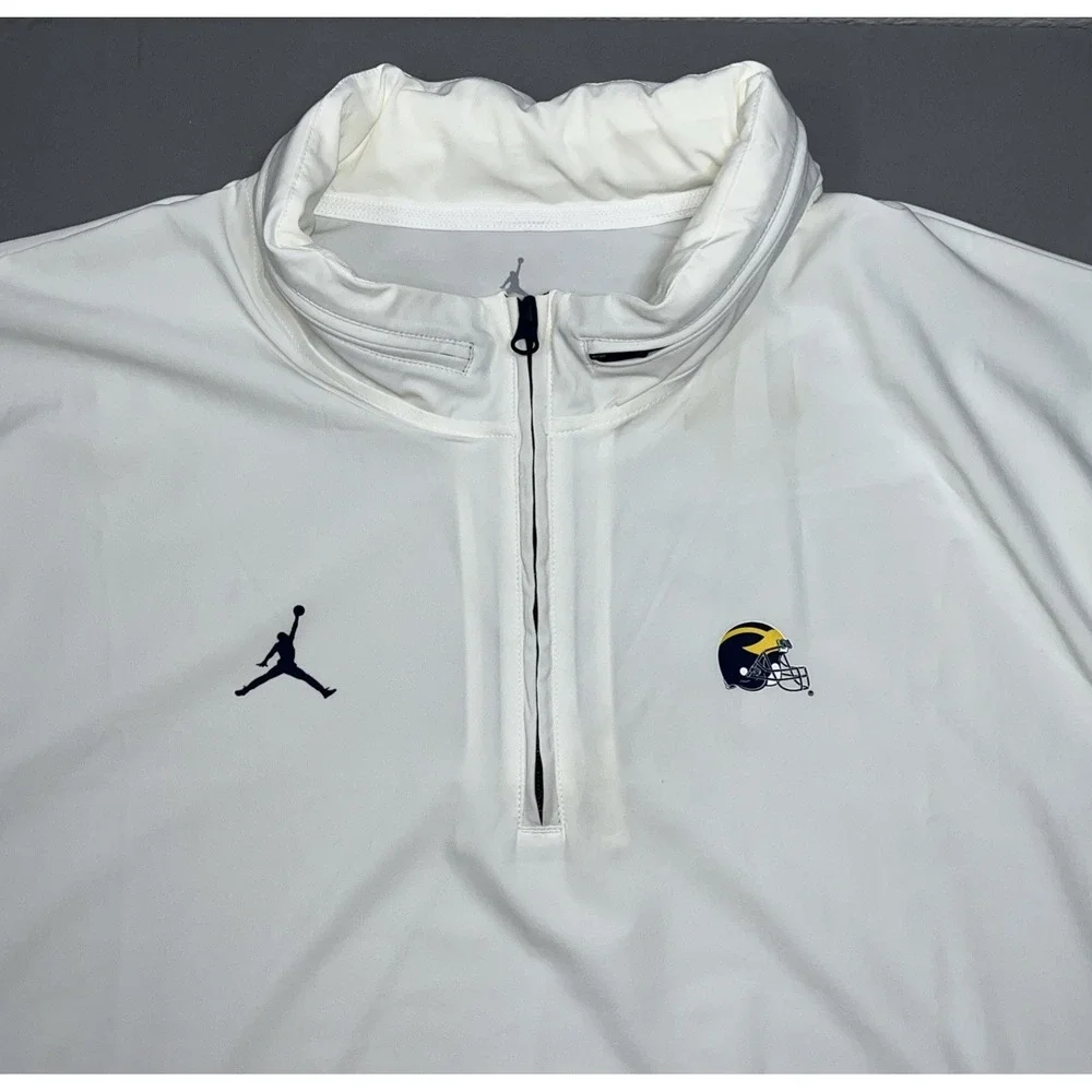 Michigan Wolverines‎ Nike Jordan Mens 1/4 Zip Short Sleeve Hoodie Jacket 3XL